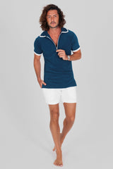 Zipper Terry Cloth Polo