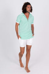 Zipper Terry Cloth Polo