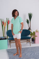 Zipper Terry Cloth Polo