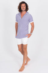 Zipper Terry Cloth Polo