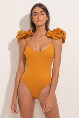 The Golden Hour One Piece in Mustard