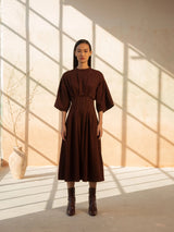 Darted Dress in Maroon