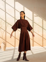 Darted Dress in Maroon