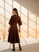 Darted Dress in Maroon