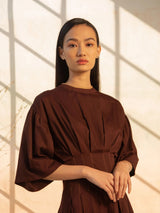 Darted Dress in Maroon