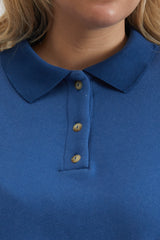 Vintage Fleece Polo Sweatshirt Blueberry