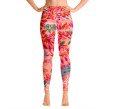 High Waist Yoga Leggings In Crossing Red