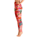 High Waist Yoga Leggings In Crossing Red