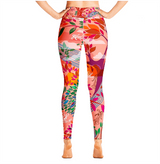 High Waist Yoga Leggings In Crossing Red