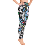High Waist Yoga Leggings In Night Flowers