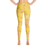 High Waist Yoga Leggings In Yellow Landscape