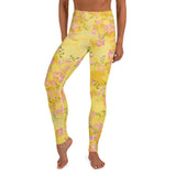 High Waist Yoga Leggings In Yellow Landscape
