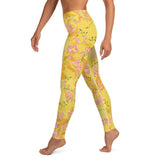 High Waist Yoga Leggings In Yellow Landscape