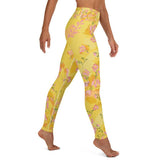 High Waist Yoga Leggings In Yellow Landscape