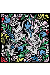 Silk Scarf of Cheerful Moments in Black
