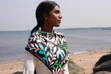 Silk Scarf of Cheerful Moments in Black