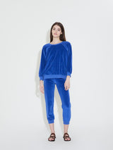 Velour Unisex Oversized Sweatshirt in Azul