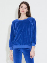 Velour Unisex Oversized Sweatshirt in Azul