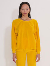 Suzie Kondi Velour Unisex Oversized Sweatshirt in Oro