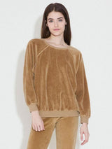 Suzie Kondi Velour Unisex Oversized Sweatshirt in Teddy