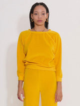 Suzie Kondi Velour Raglan Top in ORO