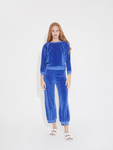 Velour Raglan Top in Azul