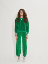 Velour High Waist Harem Pants in Palma