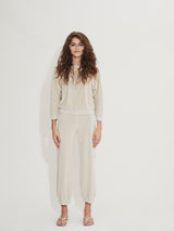 Velour Raglan Top in Piedra