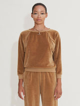 Suzie Kondi Velour Raglan Top in Teddy
