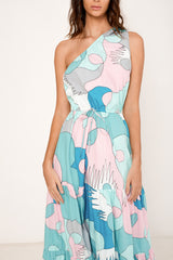 One Shoulder Tiered Maxi
