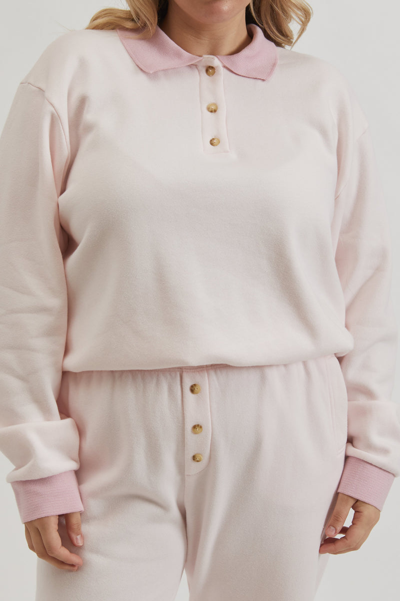 Vintage Fleece Polo Sweatshirt Pixie